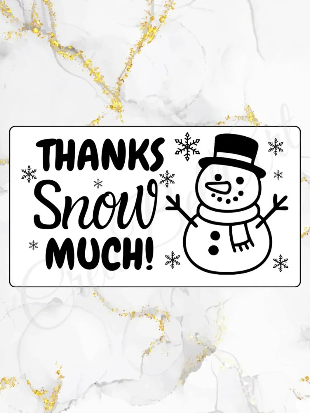 100 Christmas Snowman Stickers – Thank You Stickers 2.25 x 1.25
